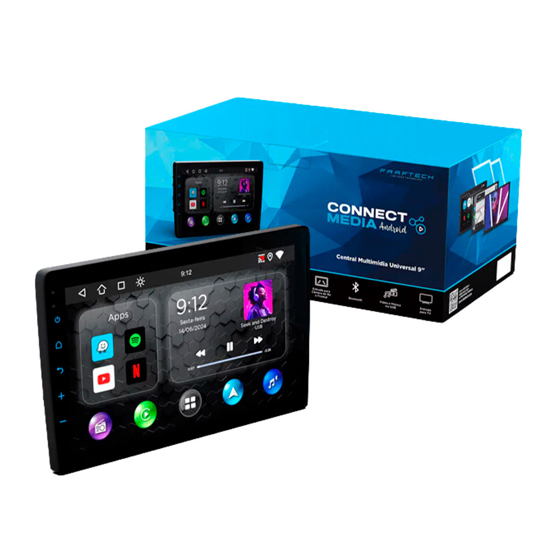 Multimídia Faaftech ConnectMedia - CarPlay e Android Auto para seu Carro