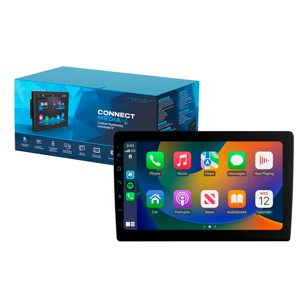 Multimídia Faaftech ConnectMedia - CarPlay e Android Auto para seu Carro