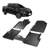 Jogo de Tapetes Bandeja Premium Grid – Fiat Toro 2016 a 2026 – Borda Alta em TPE