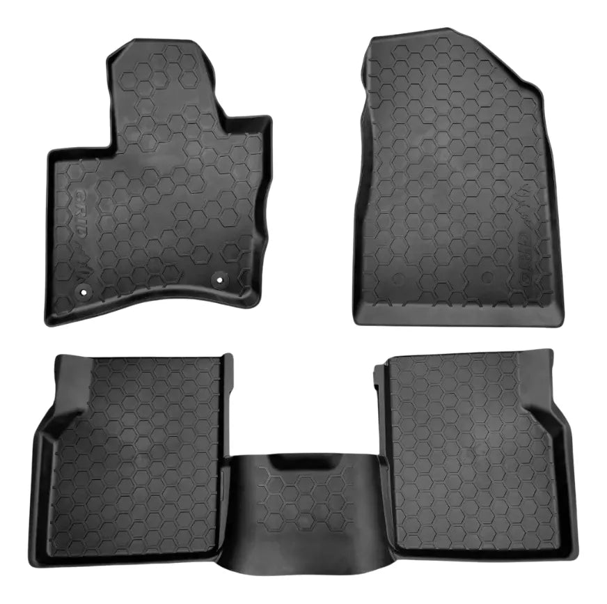 Jogo de Tapetes Bandeja Premium Grid – Fiat Toro 2016 a 2026 – Borda Alta em TPE
