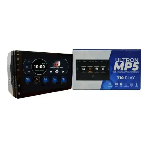 Multimídia Mp5 T10 Ultron 7 Com Carplay Tela Full Touch Cor Preto