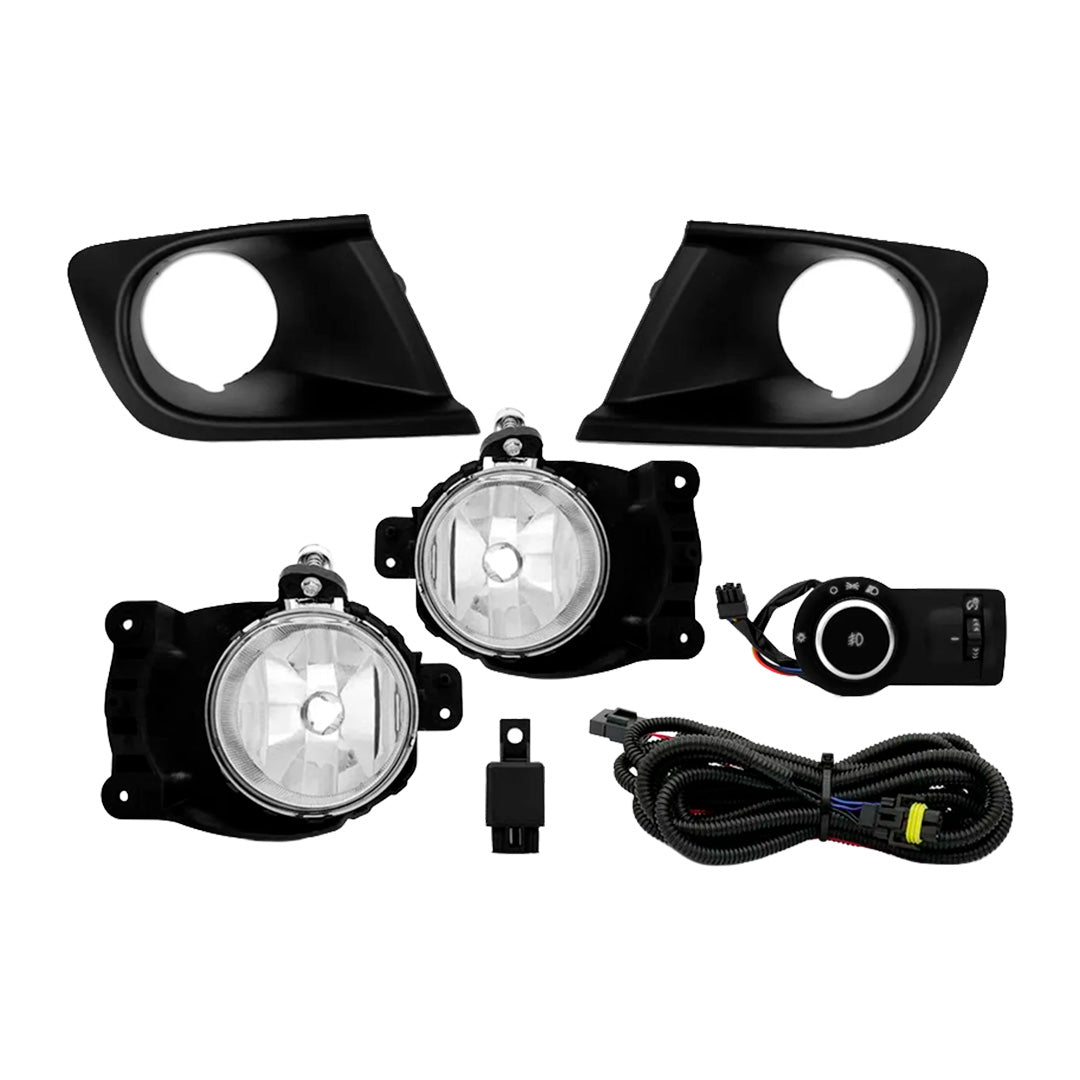 Kit Farol De Milha Auxiliar Shocklight Com Moldura E Botão Original – Chevrolet Onix E Prisma LS/LT 2014 A 2019