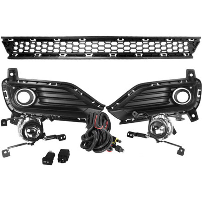 Kit Farol De Milha Auxiliar Shocklight Com Grade Em 3 Partes E Botão Original Trip – Hyundai HB20 Hatch E Sedan 2016 A 2019