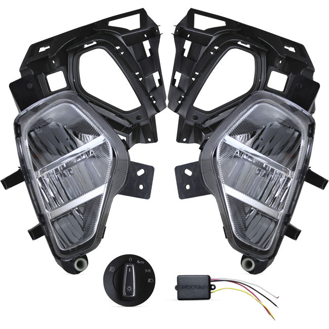 Kit Farol De Milha Auxiliar Shocklight Em LED Com Módulo E Botão Original – Volkswagen Nivus 2021 A 2025